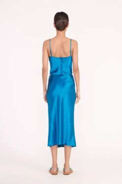 GRACIE TOP | ISLAND BLUE -Staud gracie top angela skirt island blue 05907 web