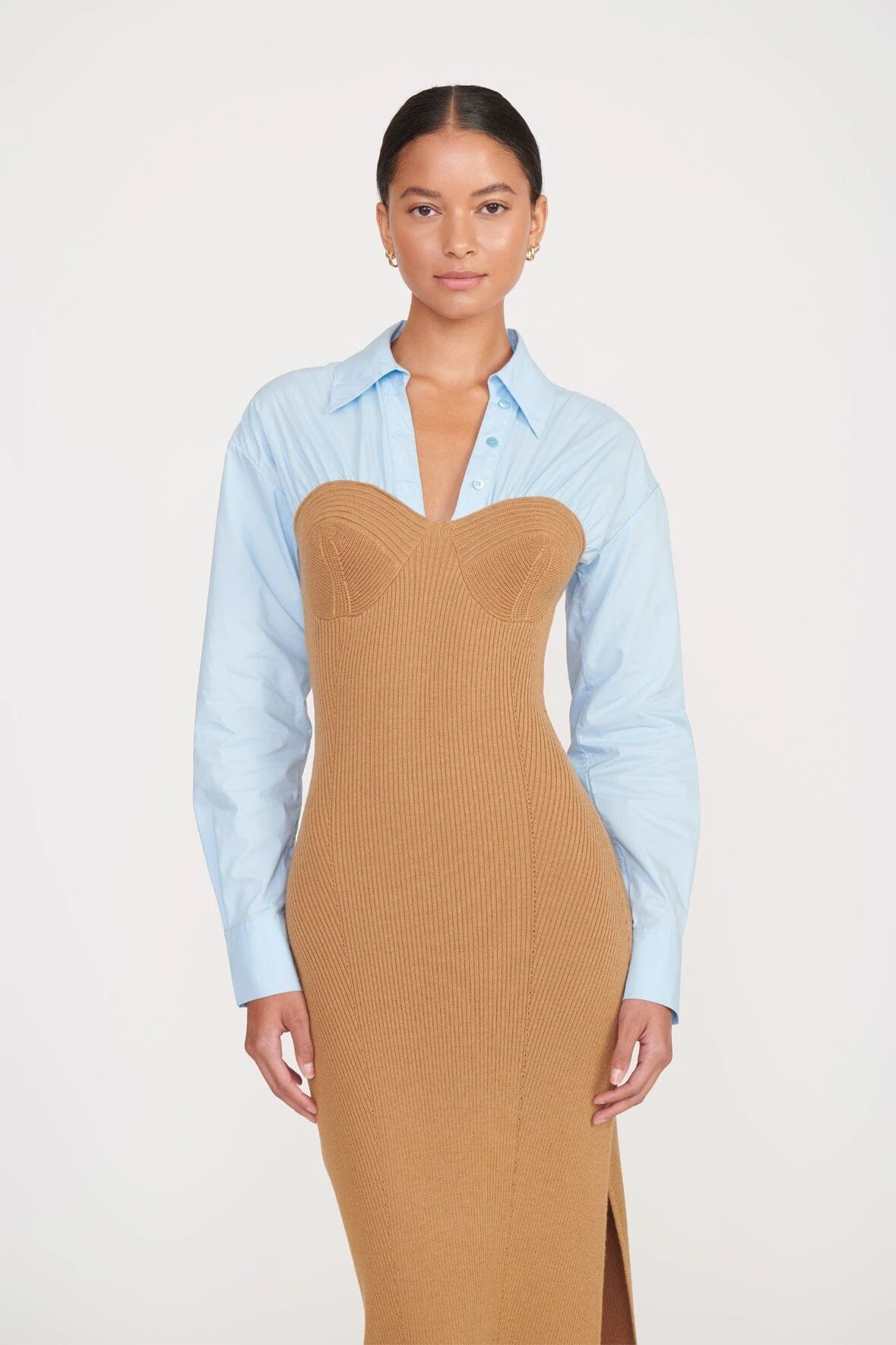 HAZEL DRESS | CAMEL FRENCH BLUE 4 HAZEL DRESS | CAMEL FRENCH BLUE - Image 2