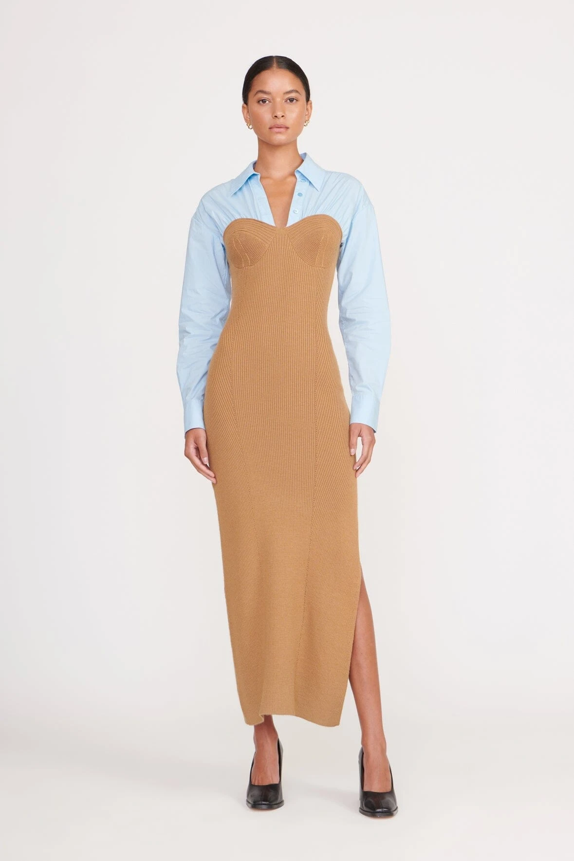 HAZEL DRESS | CAMEL FRENCH BLUE 3 HAZEL DRESS | CAMEL FRENCH BLUE