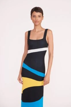 KATIE DRESS | MARBLE WAVE -Staud katie dress marble wave 02340 web