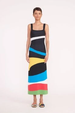 CASPIAN SLIDE | MARBLE WAVE -Staud katie dress marble wave 02349 web