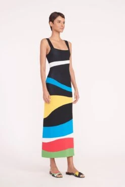 CASPIAN SLIDE | MARBLE WAVE -Staud katie dress marble wave 02353 web