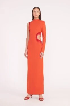 KIRSTEN DRESS | FIRE RED -Staud kirsten dress red 01211 web