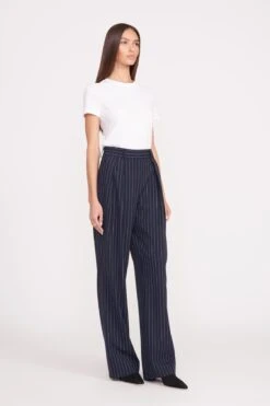 LUISA PANT | NAVY PINSTRIPE -Staud luisa pant navy pinstripe 0012 web