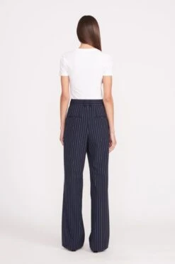 LUISA PANT | NAVY PINSTRIPE -Staud luisa pant navy pinstripe 0028 web
