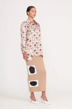 MARTHA TUNIC | CAMEL DOG CHECK -Staud martha tunic camel dog check 3 e5a70699 c250 4fee 8e66 8c6e2bb1f546