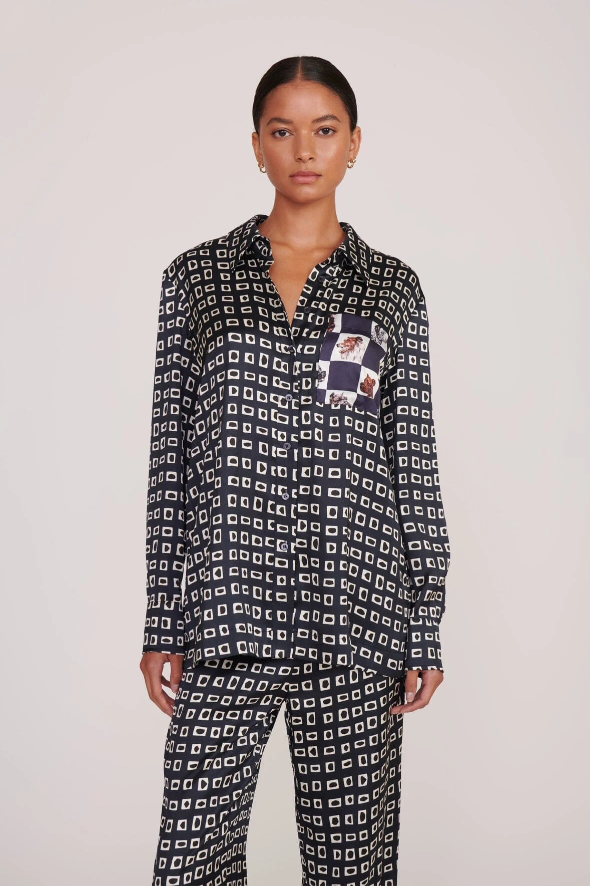 MARTHA TUNIC | NAVY GEOSCAPE DOG CHECK 3 MARTHA TUNIC | NAVY GEOSCAPE DOG CHECK