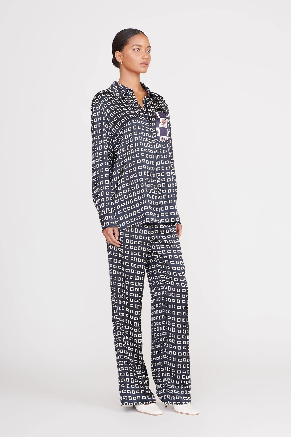 MARTHA TUNIC | NAVY GEOSCAPE DOG CHECK 5 MARTHA TUNIC | NAVY GEOSCAPE DOG CHECK - Image 3