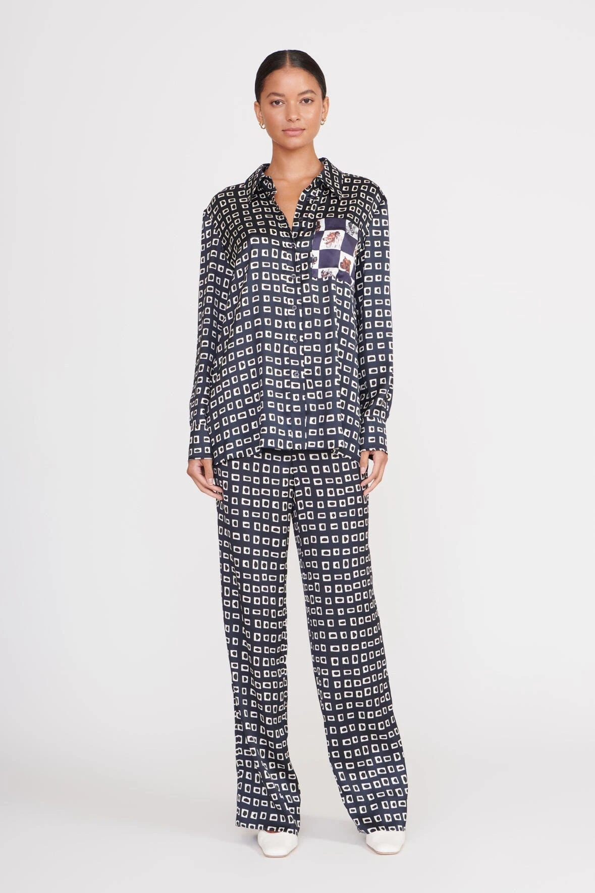 MARTHA TUNIC | NAVY GEOSCAPE DOG CHECK 4 MARTHA TUNIC | NAVY GEOSCAPE DOG CHECK - Image 2