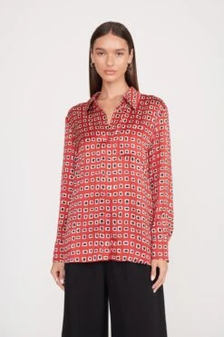 MARTHA TUNIC | RUBY GEOSCAPE -Staud martha tunic ruby geoscape 7 5cb7e900 8cbf 475d ab9e 175e9ddb3bcc