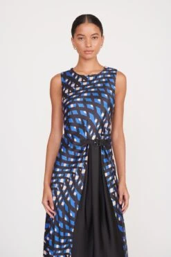 MATERIALITY DRESS | PAINTED ARGYLE BLACK -Staud materiality dress painted argyle black 1