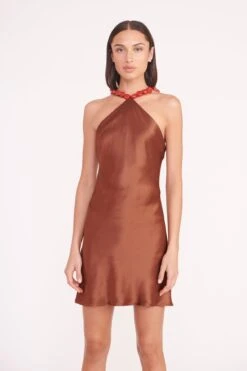 MINI CADENCE DRESS | CLOVE -Staud mini cadence dress clove 02690 web