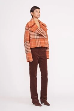 CARVER CROPPED COAT | PERSIMMON MEGA PLAID -Staud mini carver coat persimmon mega plaid 4 423c081f 0573 4a8f 9f90 5cbfbe54b35f