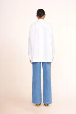 PAYTON TOP | WHITE -Staud payton top white painter pant medium wash 00944 web