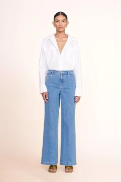 PAYTON TOP | WHITE -Staud payton top white painter pant medium wash 00964 web