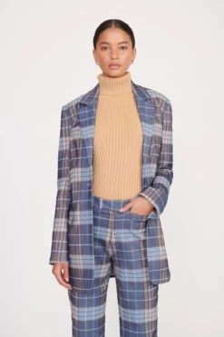 CITY BLAZER | FRENCH BLUE MEGA PLAID -Staud pirouette pant french blue mega plaid 3 9ba96180 5dce 4afe 8fc1 5b04b411c17b