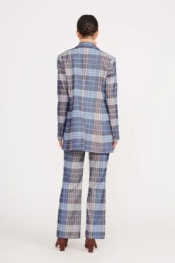 CITY BLAZER | FRENCH BLUE MEGA PLAID -Staud pirouette pant french blue mega plaid 6 ba76caa6 93e6 477f b14d 60d887f23c19
