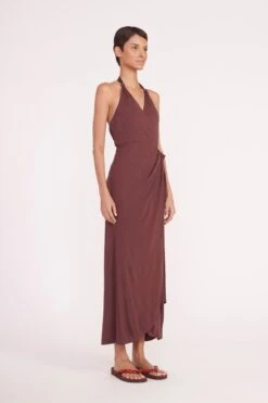 REAGAN DRESS | BARK -Staud reagan dress bark 01547 web