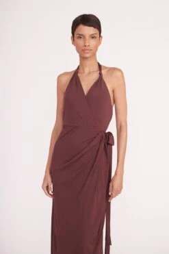 REAGAN DRESS | BARK -Staud reagan dress bark 01557 web