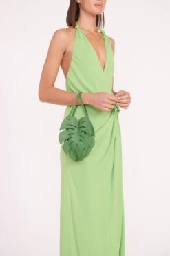PALM BAG | LEAF -Staud reagan dress kiwi 02786 web