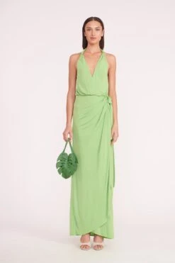 PALM BAG | LEAF -Staud reagan dress kiwi 02802 web 690742be dd2e 4335 9203 3a5c98433be4