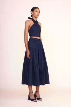 SOLANGE HEEL | NAVY 16 SOLANGE HEEL | NAVY -Staud sea skirt navy 1
