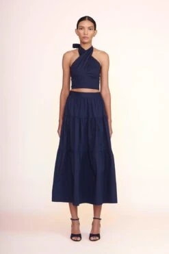 SOLANGE HEEL | NAVY 14 SOLANGE HEEL | NAVY -Staud sea skirt navy 2