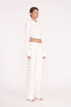 SENECA TOP | WHITE -Staud seneca top white carter pant white 00512 web