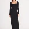 SILHOUETTE DRESS | BLACK -Staud silhouette dress black 1