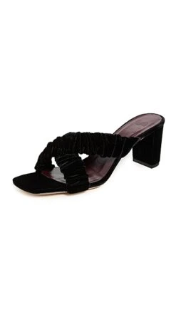 STAUD Frankie Criss Cross Velvet Heels -Staud staud312911cd2d 1664833125888 2 0. UX357 QL90