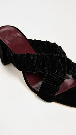 STAUD Frankie Criss Cross Velvet Heels -Staud staud312911cd2d 1664833126320 2 0. UX357 QL90