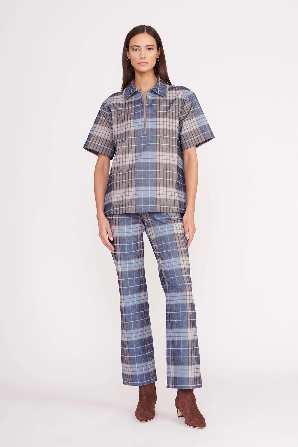 THELMA TOP | FRENCH BLUE MEGA PLAID 6 THELMA TOP | FRENCH BLUE MEGA PLAID - Image 4