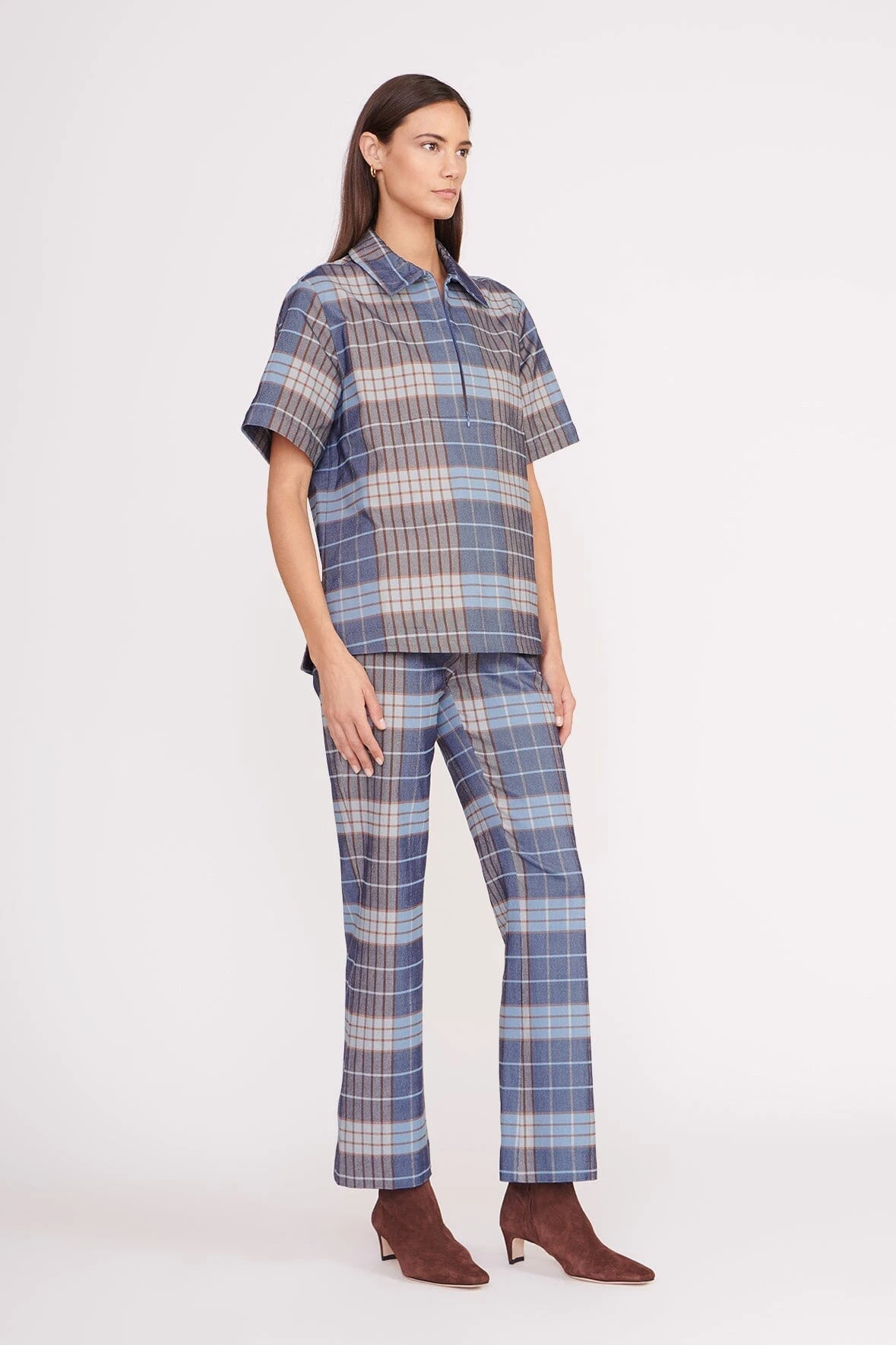 THELMA TOP | FRENCH BLUE MEGA PLAID 4 THELMA TOP | FRENCH BLUE MEGA PLAID - Image 2