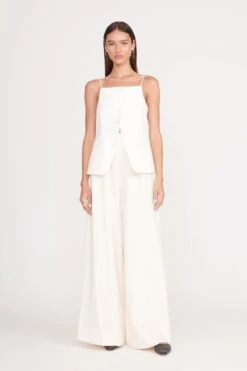 CALEB PANT | ECRU -Staud una top ecru 1 b064bf5e 388f 4219 8e54 45fb3d759751