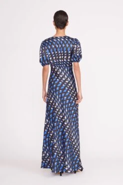 VAUGHN DRESS | PAINTED ARGYLE BLACK -Staud vaughn dress painted argyle black 1